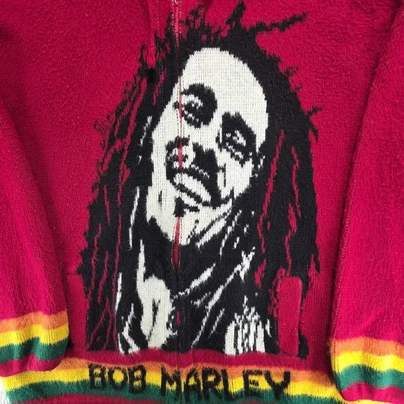 Vintage Bob Marley Sweater Hoodie Jumper Tejidos Ruminahui Hooded Knitted‎ Wool